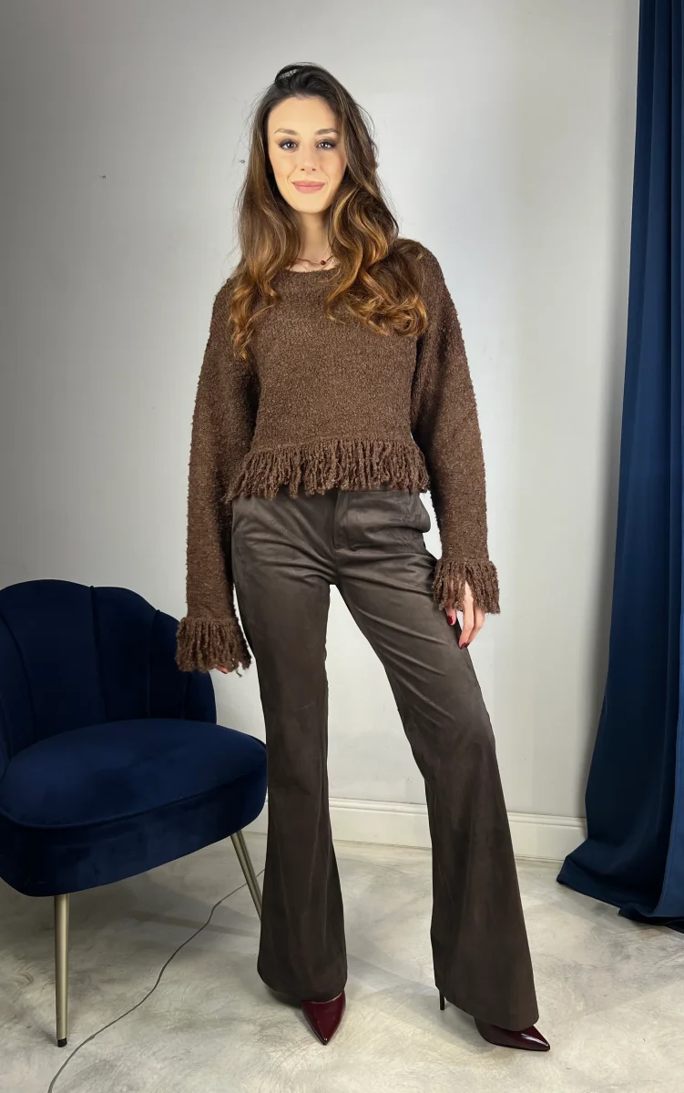 Pantalone effetto scamosciato - immagine 6