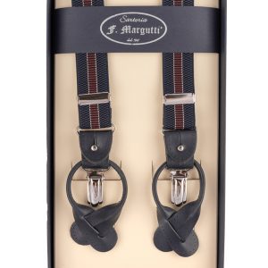 Bretelle blu con riga rossa