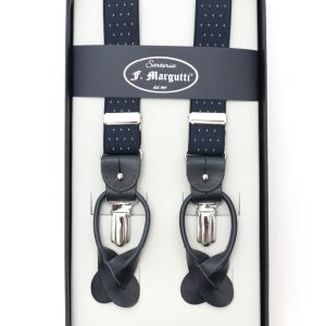 Bretelle blu micropois bianco