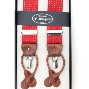 Bretelle rosse micropois bianco