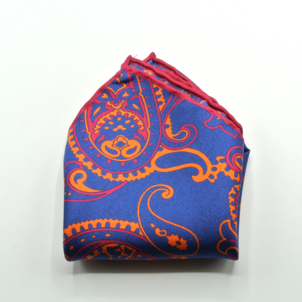 Pochette in pura seta blu - immagine 4
