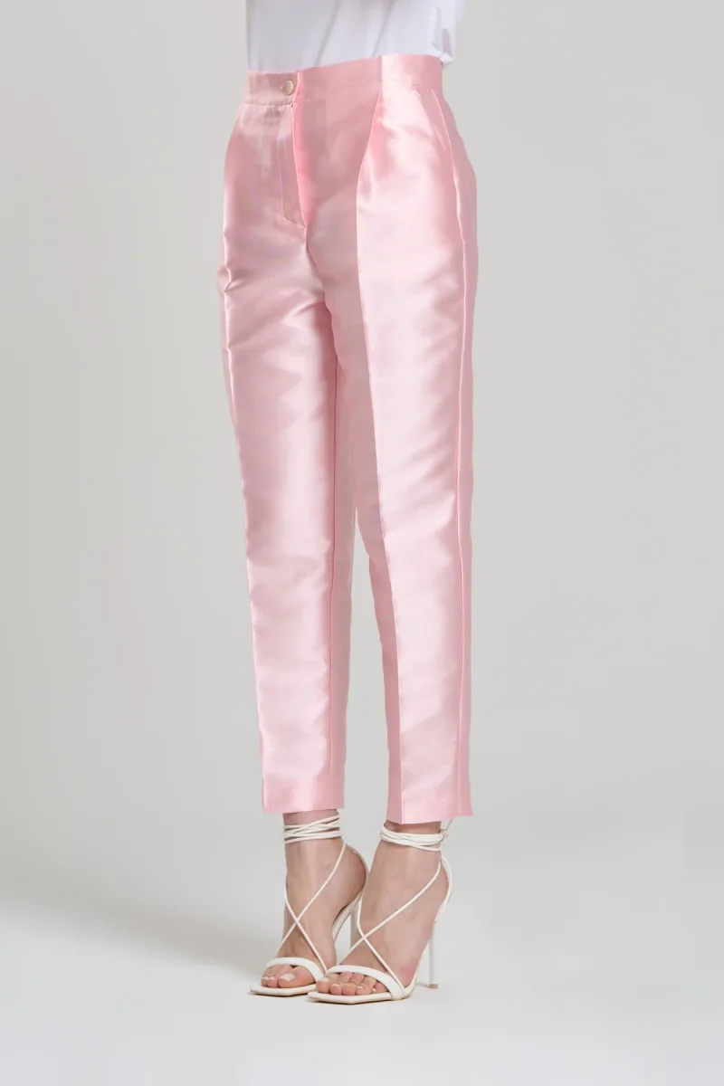 PANTALONE IN SHANTUNG ROSA, PAESTUM - immagine 3