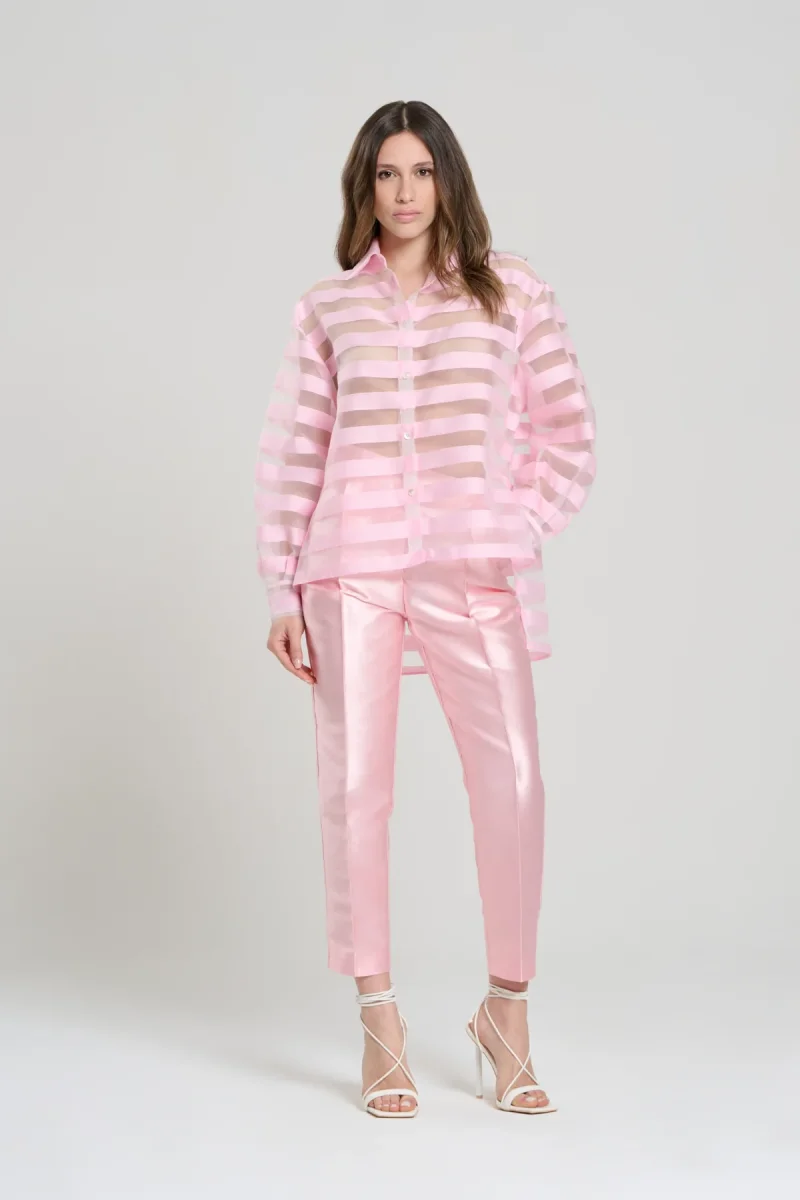 PANTALONE IN SHANTUNG ROSA, PAESTUM - immagine 6