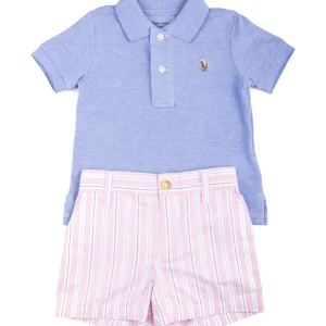 RALPH LAUREN POLO IN PIQUÉ OXFORD E SHORT A RIGHE
