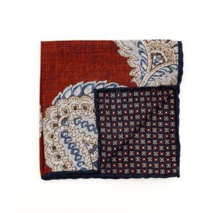 Pochette bordeaux in fantasia in pura seta